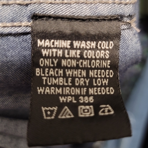 Haggar Chambray Blue Button-up Short Sleeve Shirt - Picture 4 of 4